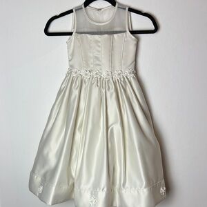 Charming Ivory Floral Kids Dress